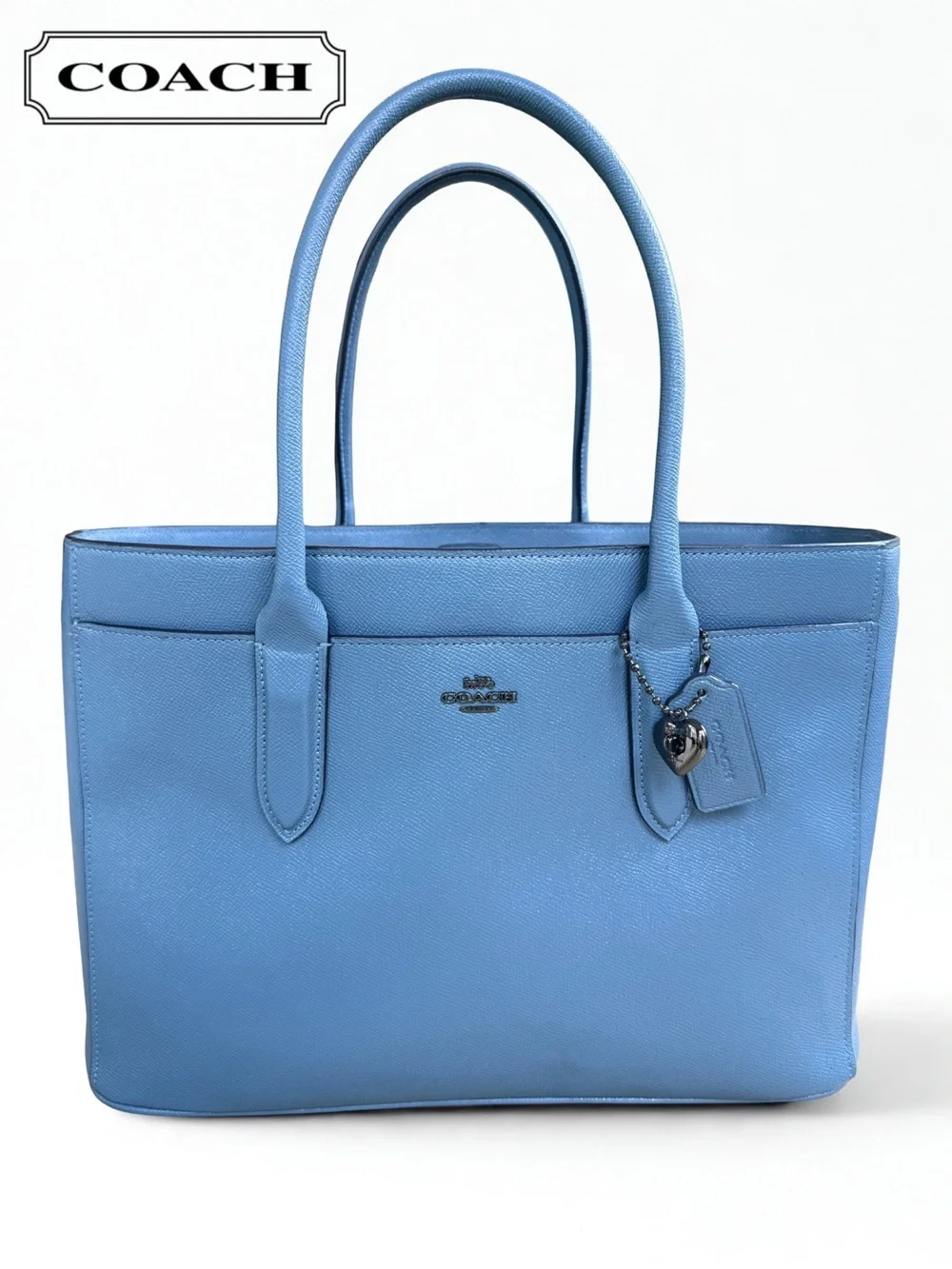 Stunning Coach Bailey Carryall in Chambray Blue Crossgrain Leather